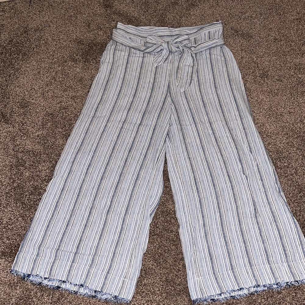 Wide leg linen pants